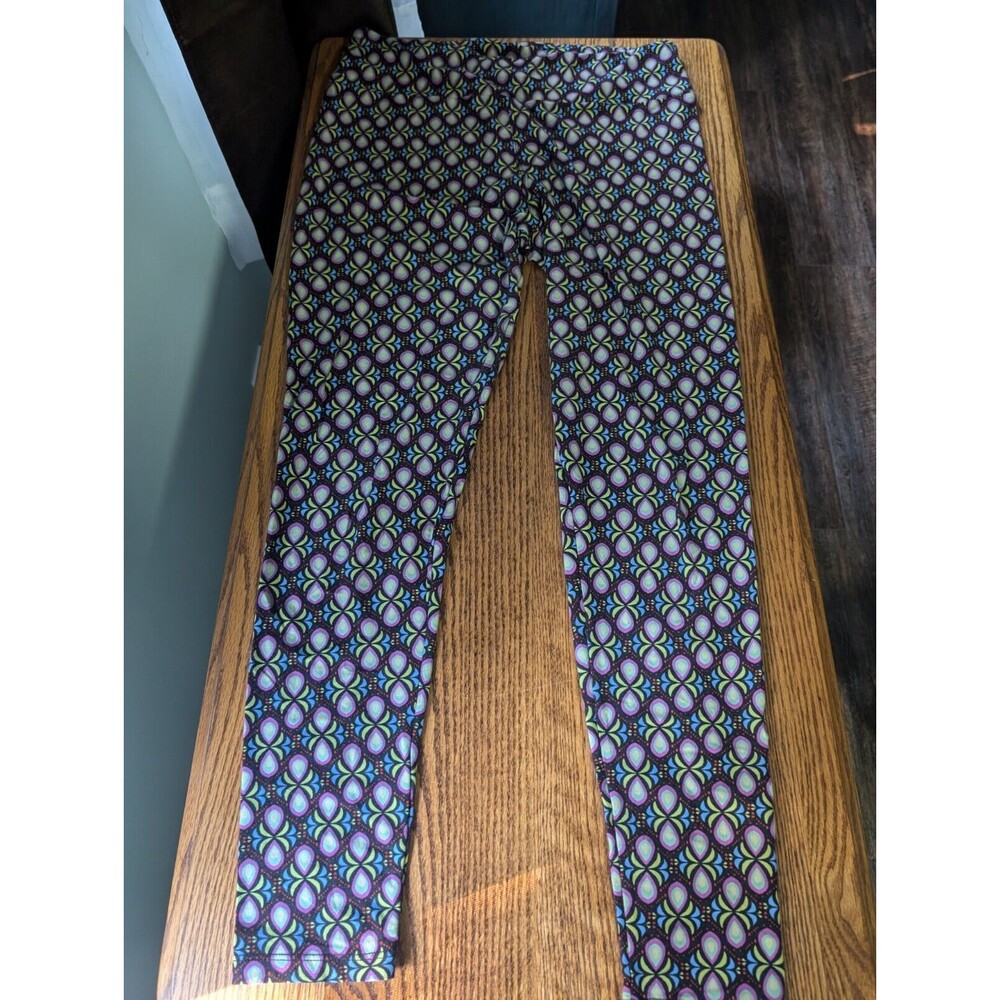 Lularoe TC Tall And Curvy Buttery Soft Leggings Purple Black Multicolor